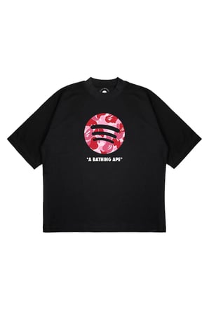 Unisex Oversize A BATHING APE SPOTIFY Baskılı Boxy Fit Kalın Kumaşlı T-shirt