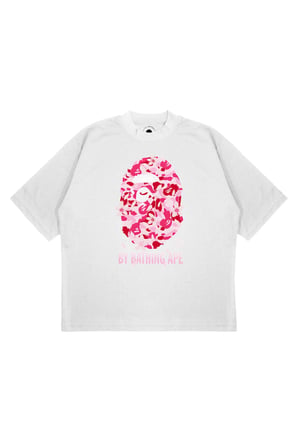 Unisex Oversize A BATHING APE SAKURA Baskılı Boxy Fit Kalın Kumaşlı (240gsm) T-shirt