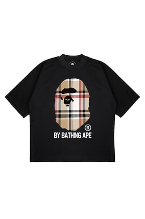 Unisex Oversize A BATHING APE X BURB Baskılı Boxy Fit Kalın Kumaşlı (240gsm) T-shirt