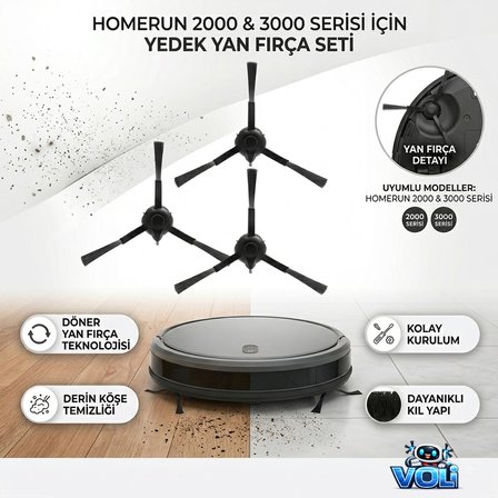 Philips Homerun Serisi 3000, XU3100/01 XU3110/02 için Yan Fırça 2 Adet