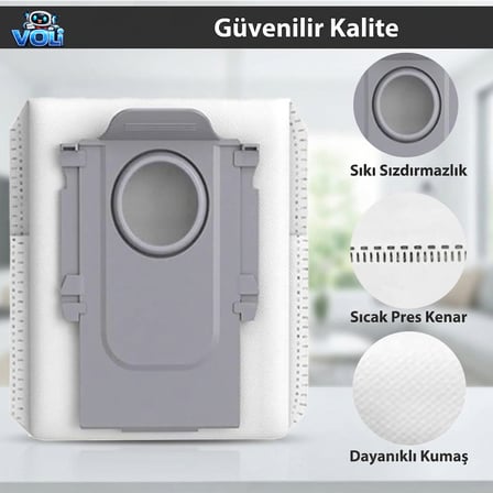 Roborock Q8 Max / Q8 Max Plus (Q8 Max Pro DEĞİL!) için Yedek Çöp Toz Torbası 2 Adet 