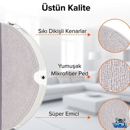 Roborock Q8 Max / Q8 Max Plus (Q8 Max Pro DEĞİL!) için Robot Süpürge Mop bezi 2 Adet
