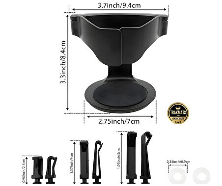 Ford F250/F350/F450/F550 USA 2008-2009-2010 Oto Bardak Tutucu Havalandırmalı – Kaymaz Pedli, ABS Gövdeli, Geniş Uyumluluk,İçecek Tutucu, 93x73x86mm