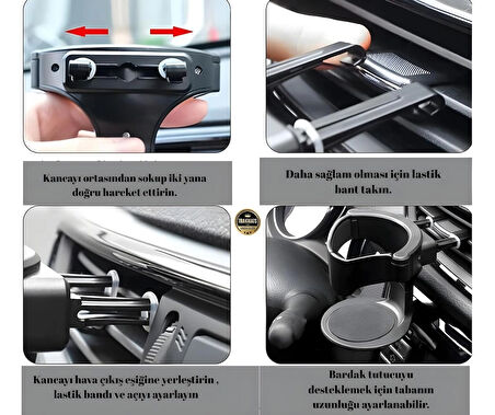 Kia Sportage 2022-2023-2024-2025 Oto Bardak Tutucu Havalandırmalı – Kaymaz Pedli, ABS Gövdeli, Geniş Uyumluluk,İçecek Tutucu, 93x73x86mm