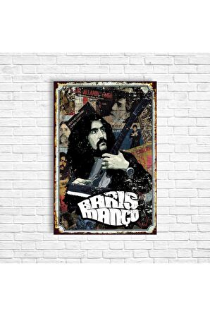 Barış Manço Retro Ahşap Poster