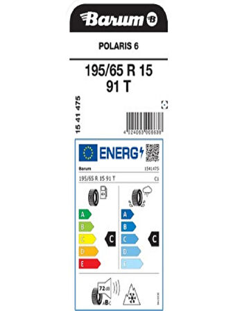 Barum 195/65R15 91T POLARIS 6 Oto Kış Lastiği (Üretim Yılı: 2024)