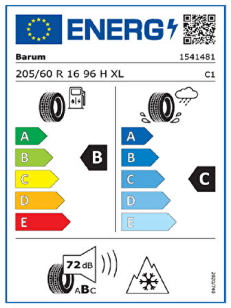 Barum 205/60R16 96H XL Polarıs 6 Oto Kış Lastiği (Üretim Yılı: 2024)