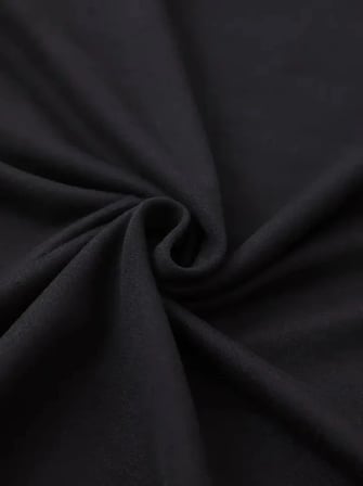 Baskılı Oversize Bisiklet Yaka T-shirt - Siyah