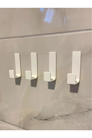4lü Güçlü Yapışkanlı Askılık Bornoz Askılığı Kapı Arkası Mutfak Banyo Askılığı Havlu Askılık