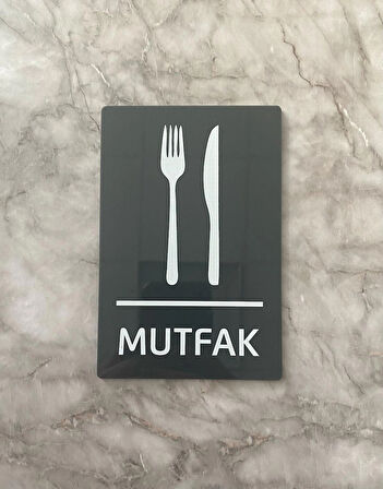 Basic Antrasit Seri Mutfak Uyarı Levhası