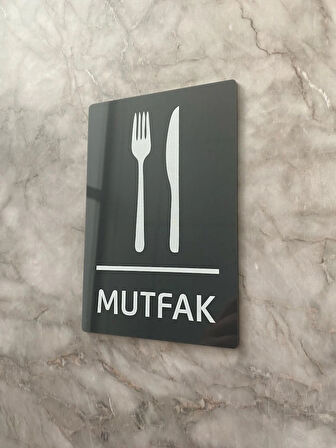 Basic Antrasit Seri Mutfak Uyarı Levhası