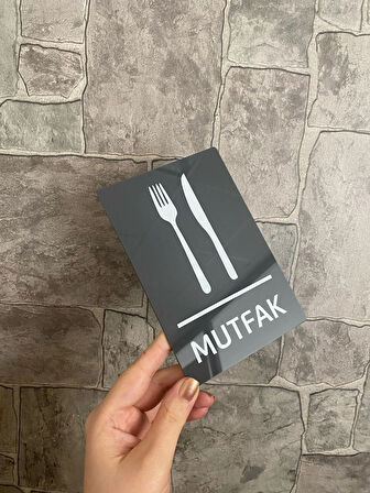 Basic Antrasit Seri Mutfak Uyarı Levhası