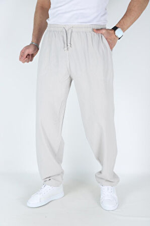 %100 PAMUK Ham bez keten pantolon 4XL-5XL-6XL