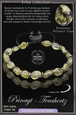 Sertifikalı Amorf Model AAA+ Terahertz - Prinayt Taşı Bileklik (Prehnite Taşı)