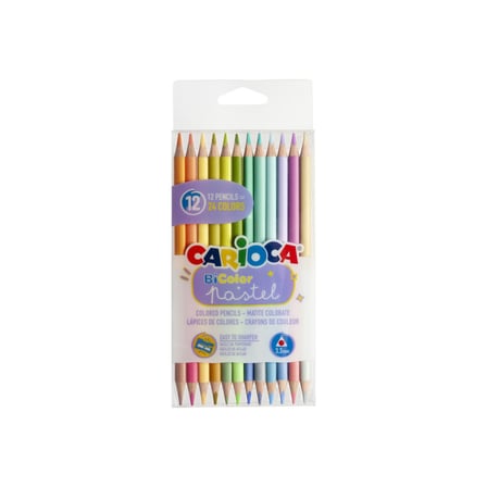 Pastel Renk Çift Taraflı Kuru Boya Kalem 12'li Set, Eğlenceli