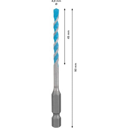 Çok Amaçlı Delme Ucu 4x45x90 mm, Farklı Malzemelerde Kullanım