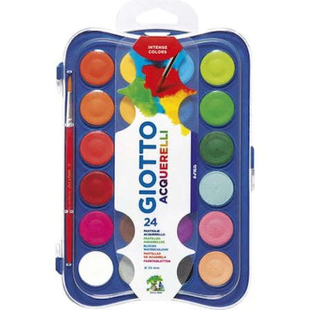 30 mm Yuvarlak Tablet Suluboya Seti ile Renkli Çizimler
