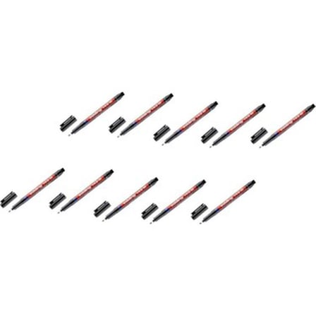 Siyah Asetat Kalemi 10'lu Set, Hızlı Kuruyan Mürekkeple