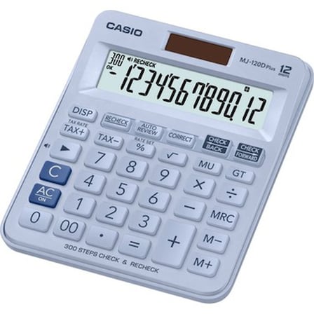 Casio MJ-120D Plus MAVİ İşlem Kontrollü Mavi 12 Hane Masa Üstü Hesap