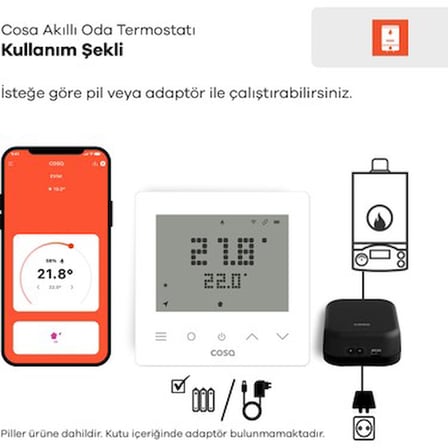 Kablosuz Kombi Kontrolü Sağlayan Akıllı Oda Termostatı