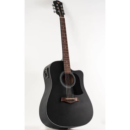 Elektro Akustik Gitar, 650 mm Uzunlukta ve Siyah Renkli Tasarım