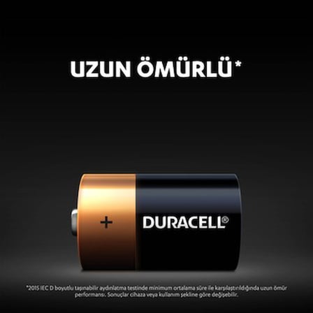 1.5V D Pil, 2'li Paket, Uzun Süreli Enerji