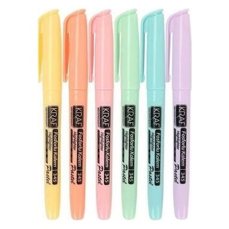 Fosforlu Kalem Seti 6'lı Pastel Renklerle Ergonomik Tasarım