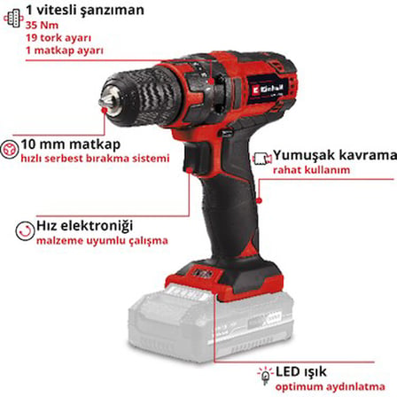 Akülü Vidalama 18 V Li-Ion 35 Nm Tork ile Pratik Kullanım