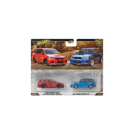 Hot Wheels Premium Car Culture 2005 Mitsubishi Lancer & 2004 Subaru Forester