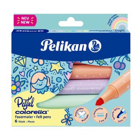 6'lı Pastel Jumbo Keçeli Kalem Seti