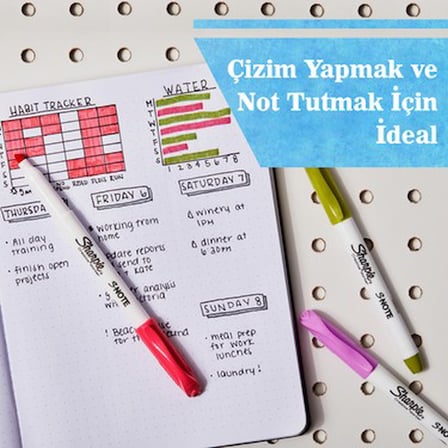 Kesik uçlu Fosforlu Kalem Seti 12'li Karışık Renklerle