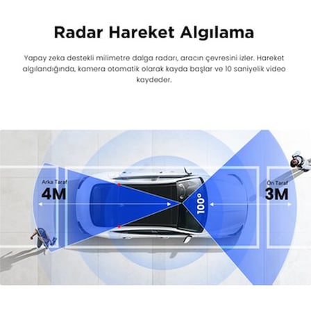 Yüksek Hassasiyetli Kablolu Radar Modülü ile Araç İçi Kamera