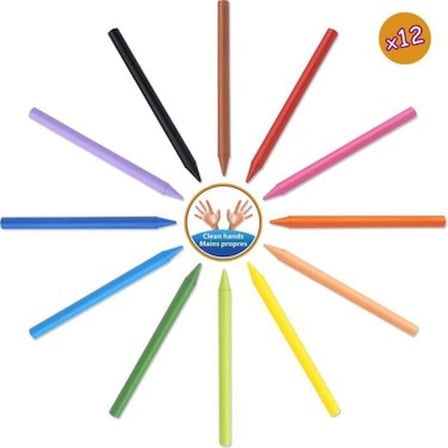 12'li Silinebilir Mum Pastel Boya Seti