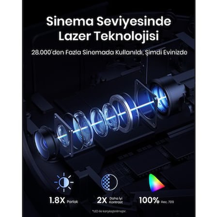 Anker Nebula Capsule 3 Laser Akıllı Taşınabilir Projeksiyon Cihazı - 300 ANSI Lümen Lazer - 1080p