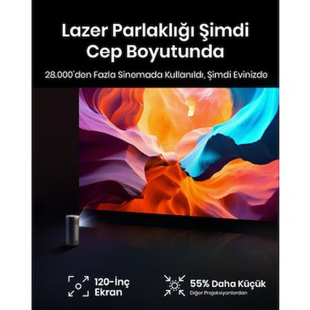 Anker Nebula Capsule 3 Laser Akıllı Taşınabilir Projeksiyon Cihazı - 300 ANSI Lümen Lazer - 1080p