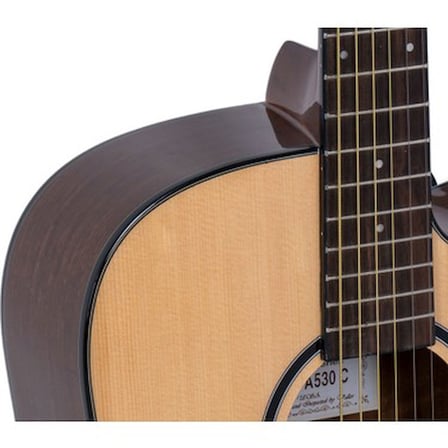 Cutaway Akustik Gitar Parlak Cilalı ve Nitelikli Malzemeyle