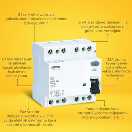 Kaçak Akım Koruma Anahtarı 6 kA ile Güvenli Elektrik İletimi