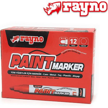 Rayno Paint Marker Kalem Kırmızı 12 Li -