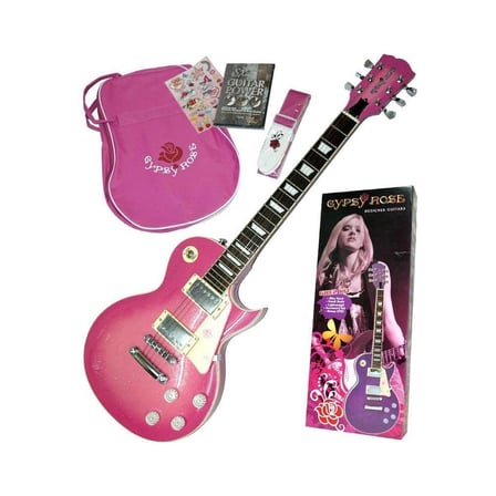 Pembe Elektro Gitar Seti ile Eğlenceli Müzik Deneyimi