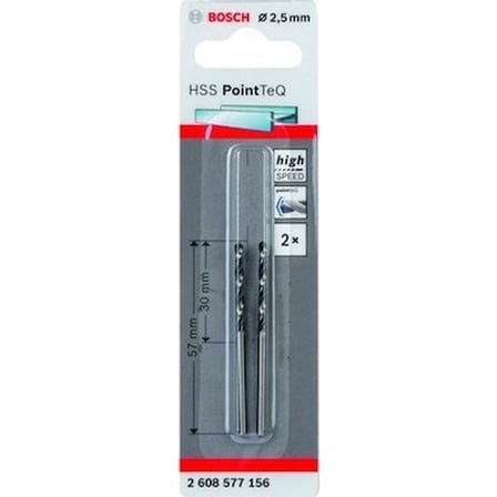 2,5 mm HSS Pointteq Metal Matkap Ucu, Dayanıklı Malzeme