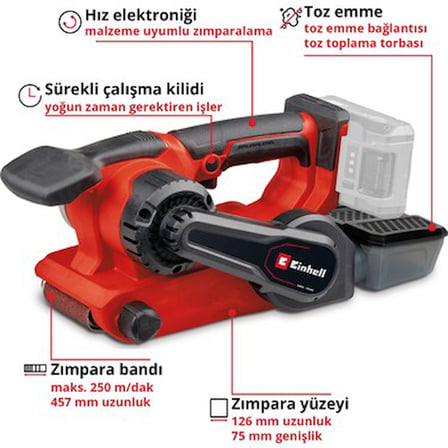 Akülü Tank Zımpara 18V Li-Ion Güç ve Yüksek Performans