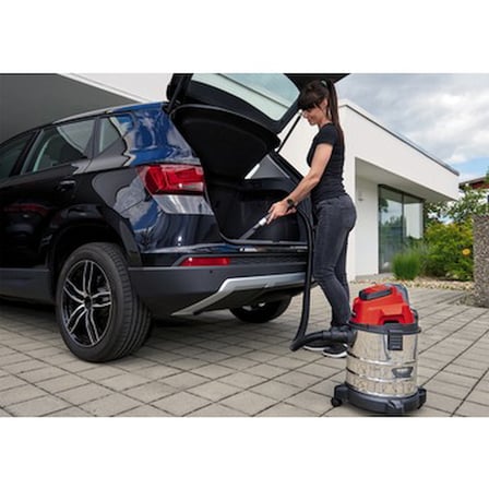 Akülü Islak/Kuru Süpürge, 20 Litre Paslanmaz Çelik Tank