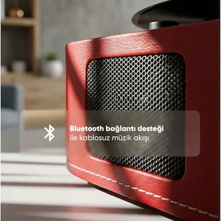 Kırmızı USB, RCA ve Bluetooth Destekli Ses Sistemi