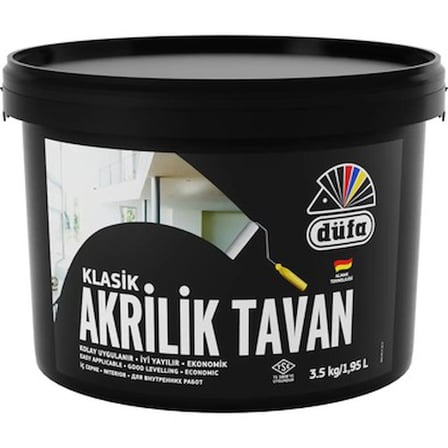 Beyaz tavan boyası, akrilik, 3,5 litre