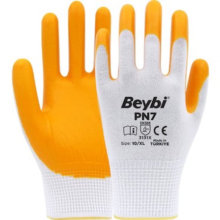 Pn7 Polyester Örme Nitril Usta Eldiven Sarı Koli 288 Adet