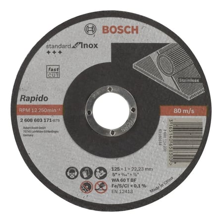 Düz Kesme Diski, 125 mm, Paslanmaz Çelik İçin Hızlı ve Temiz Kesim