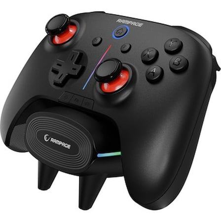 Rampage HYDRA PRO Siyah BT + 2.4 GHz Şarj İstasyonlu PC Gamepad RGB