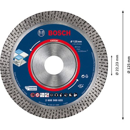 125 x 22.23 mm Elmas Kesme Diski, Seramik İçin Yüksek Hassasiyet