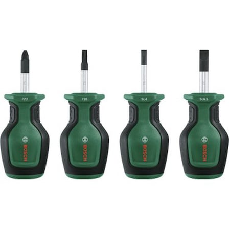 4 Parça Çelik Kısa Tornavida Seti Ergonomik Tasarımlı ve Dayanıklı