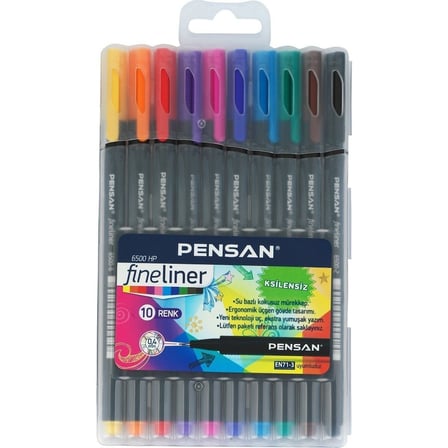 0.4 mm Keçeli Uçlu Fineliner Kalem, 10 Renk Set